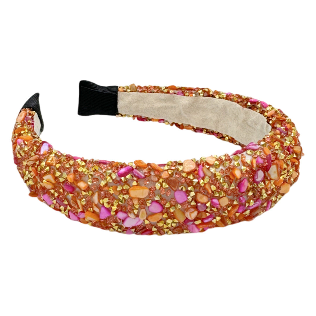 All That Glitters Headband - Pink + Orange