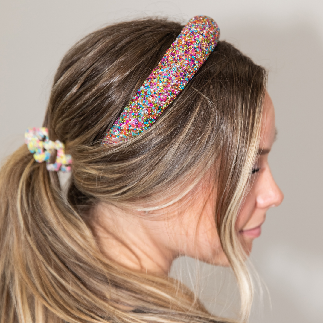 Traditional Headband - Rainbow Dots