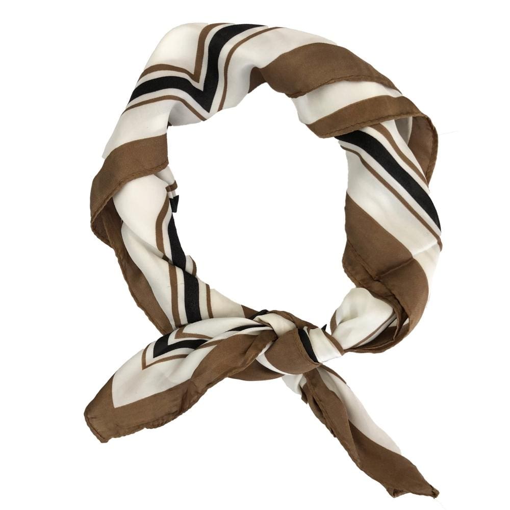 Striped White and Camel Scarf - Headbands of Hope