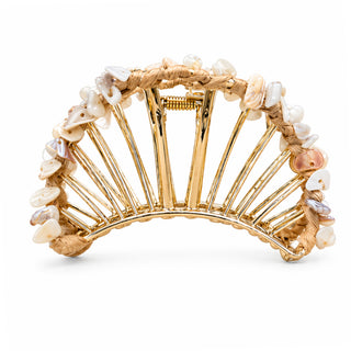 Raffia Seashell Hair Claw Clip - White - Headbands of Hope