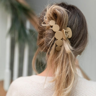 Matte Dot Claw Clip  - Tan - Headbands of Hope