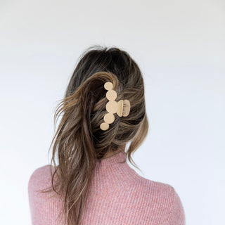 Matte Dot Claw Clip  - Tan - Headbands of Hope