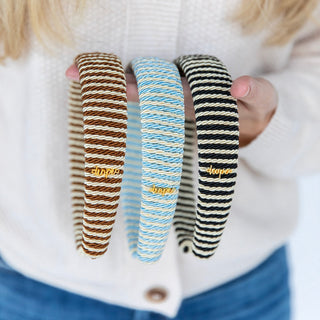 Classic Padded Rope Headband - Blue White - Headbands of Hope