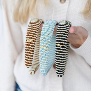 Classic Padded Rope Headband - Black Ivory - Headbands of Hope