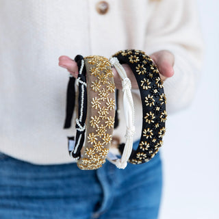 Embellished Starburst Padded Headband - Gold - Headbands of Hope