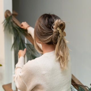 Matte Dot Claw Clip  - Tan