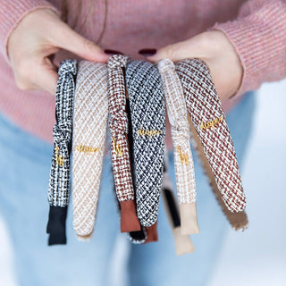 Knotted Tweed Headband - Espresso Maroon - Headbands of Hope