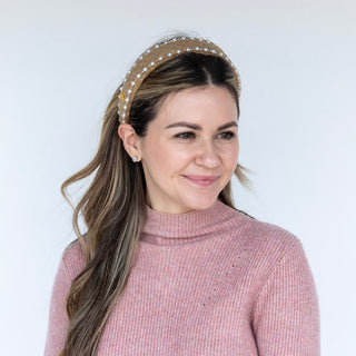 Classic Pearl Headband - Tan - Headbands of Hope
