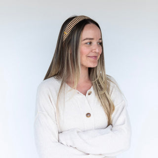 Classic Padded Rope Headband - Gold Ivory