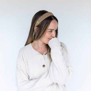 Classic Padded Rope Headband - Gold Ivory