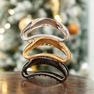 Large Crescent Metal Claw Clip - Gold - Headbands of Hope