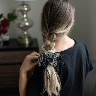 Oversized Ribbon Scrunchie Set of 3 - Plaid Bows