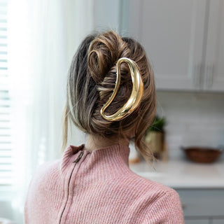 Large Crescent Metal Claw Clip - Gold - Headbands of Hope
