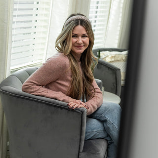 Classic Padded Tweed Headband - Espresso Maroon