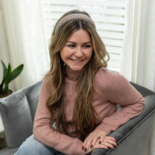 Classic Padded Tweed Headband - Espresso Maroon