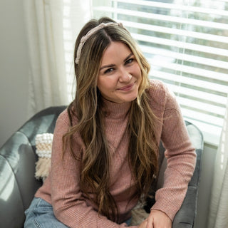 Knotted Tweed Headband - Cream Beige - Headbands of Hope