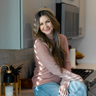 Classic Pearl Headband - Tan