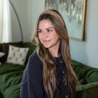 Embellished Starburst Padded Headband - Gold - Headbands of Hope