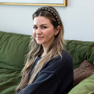 Embellished Starburst Padded Headband - Black