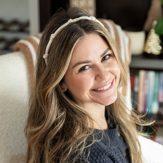 Knotted Satin Headband - Ivory Pearl - Headbands of Hope