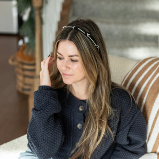 Knotted Satin Headband - Black Pearl