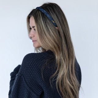 Classic Thin Padded Headband - Dark Wash Stars - Headbands of Hope
