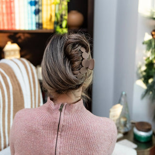 Matte Dot Claw Clip  - Brown - Headbands of Hope