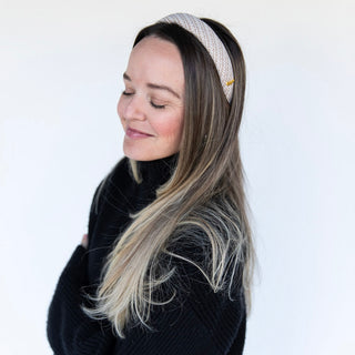 Classic Padded Tweed Headband - Cream Beige - Headbands of Hope