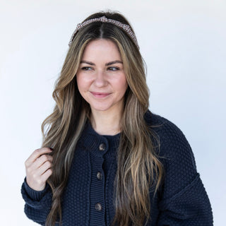 Knotted Tweed Headband - Espresso Maroon - Headbands of Hope