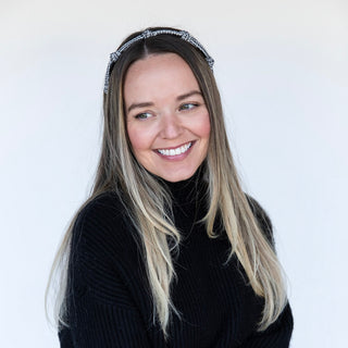 Knotted Tweed Headband - Black Ivory - Headbands of Hope