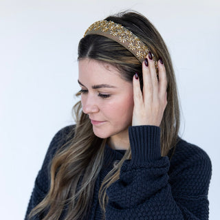 Embellished Starburst Padded Headband - Gold - Headbands of Hope