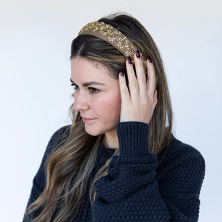 Embellished Starburst Padded Headband - Gold - Headbands of Hope