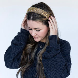 Embellished Starburst Padded Headband - Gold - Headbands of Hope