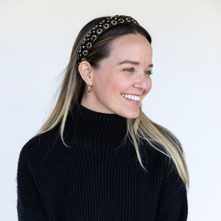 Embellished Starburst Padded Headband - Black - Headbands of Hope