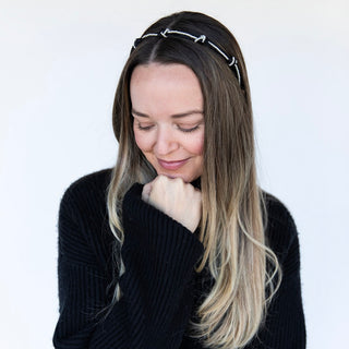 Knotted Satin Headband - Black Pearl - Headbands of Hope