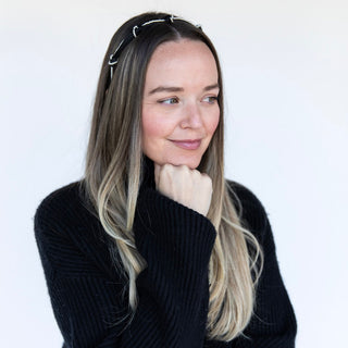 Knotted Satin Headband - Black Pearl