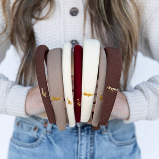 Classic Padded Thin Headband  - Light Brown
