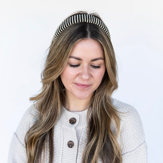Classic Padded Rope Headband - Black Ivory - Headbands of Hope