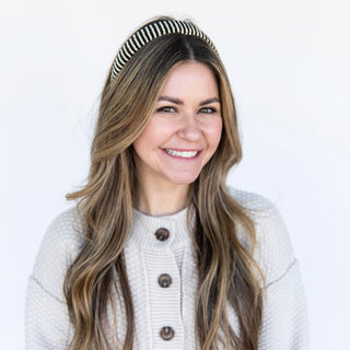 Classic Padded Rope Headband - Black Ivory - Headbands of Hope