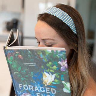 Classic Padded Rope Headband - Blue White