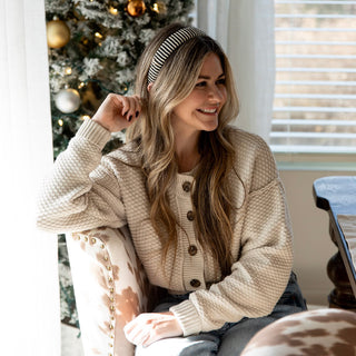 Classic Padded Rope Headband - Black Ivory - Headbands of Hope