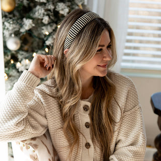 Classic Padded Rope Headband - Black Ivory - Headbands of Hope