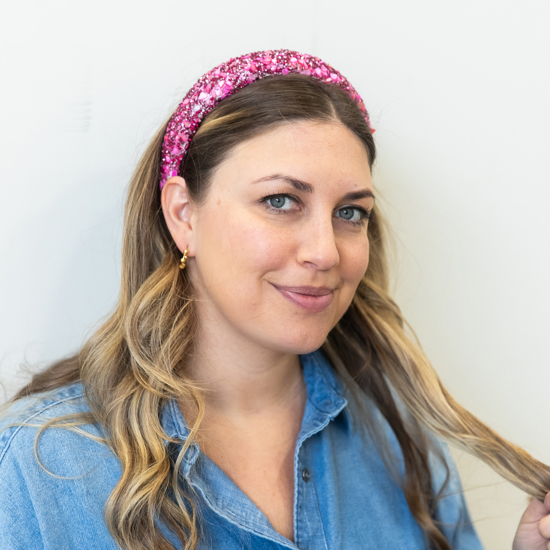 Limited Edition All That Glitters Headband - Maroon + Pink