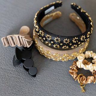 Matte Dot Claw Clip  - Tan - Headbands of Hope