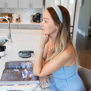 Classic Padded Rope Headband - Blue White