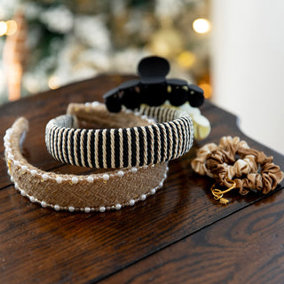 Classic Padded Rope Headband - Black Ivory - Headbands of Hope