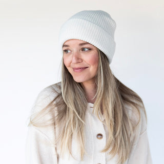Classic Ribbed Knit Beanie - Ivory - Headbands of Hope