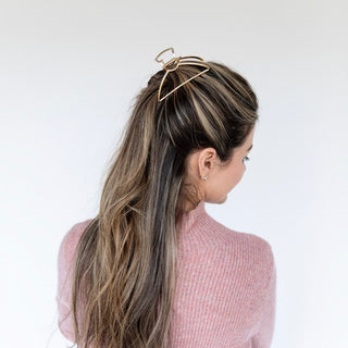 Medium Triangle Claw Clip – Gold Metal - Headbands of Hope