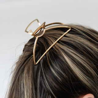 Medium Triangle Claw Clip – Gold Metal - Headbands of Hope