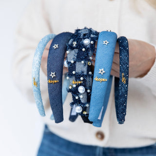 Classic Thin Padded Headband - Light Wash Stars - Headbands of Hope